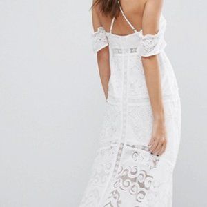 Foxiedox Kiera Cold Shoulder White Dress